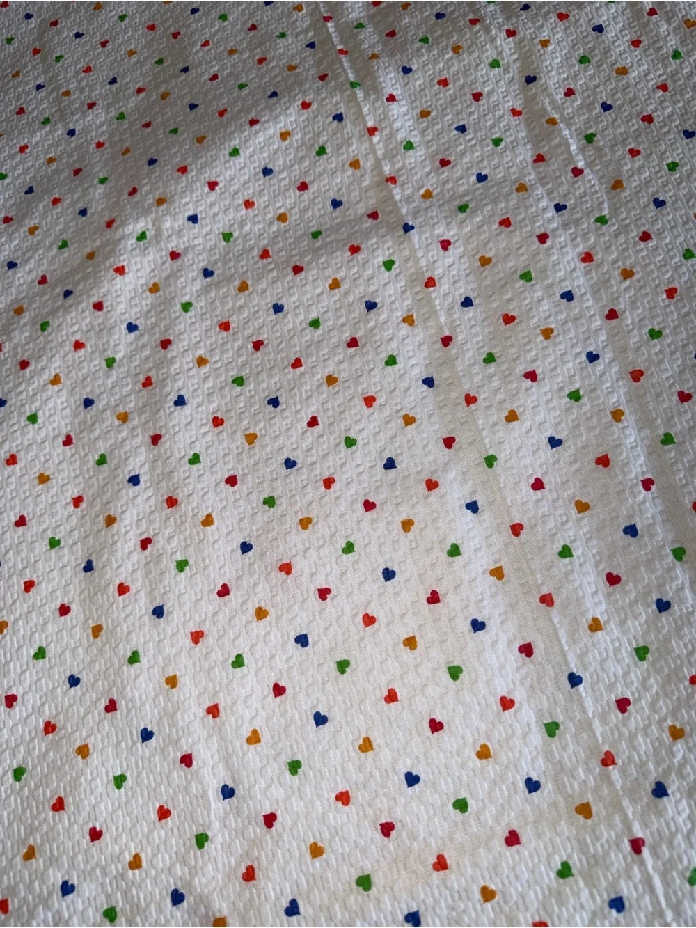 Vintage Handmade Raggedy Ann Baby Blanket Reversible Hearts